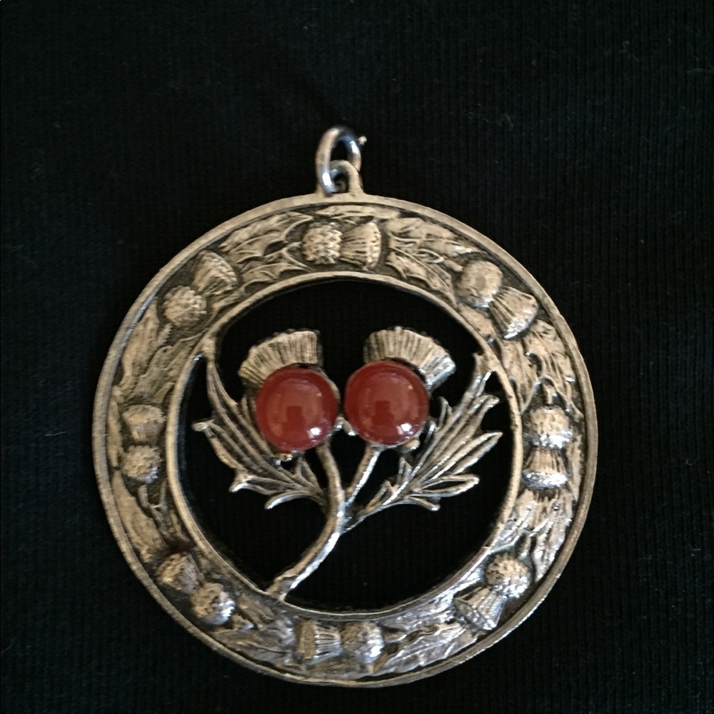 Vintage AccessoCraft NYC Pendant Faux Carnelian